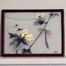 Chinese Silk Screen Embroidery Glass Inlaid Table Screen 16x12 Inch Framed - €254,04 EUR Chinese Silk Screen Embroidery Glass Inlaid Table Screen 16x12 Inch Framed - €254,04 EUR