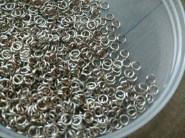 50 Silver Jump Rings 4mm Split Rings BULK Antiqued Silver Rings for Charms - $3.51