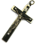Nice Cross Charm Pendant Crucifix Detailed Patina Vintage Italy - £15.56 GBP