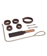 Size Adjustable Hand Cuffs Ankle Cuffs Collar Whip Flogger Kit - $109.41 CAD