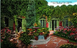 Courtyard of Little Theatre New Orleans Louisiana LA UNP Linen Postcard B10 - £2.29 GBP