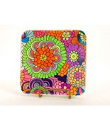 5 1/2  Square Porcelain Decorative Plate, Colorful Hippie Flower Power, ... - £15.37 GBP
