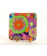 5 1/2  Square Porcelain Decorative Plate, Colorful Hippie Flower Power, ... - $27.12 CAD