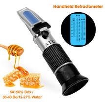 3 in 1 Handheld Honey Refractometer Moisture Baume Brix Scale Range 58-90% Sugar - £27.40 GBP