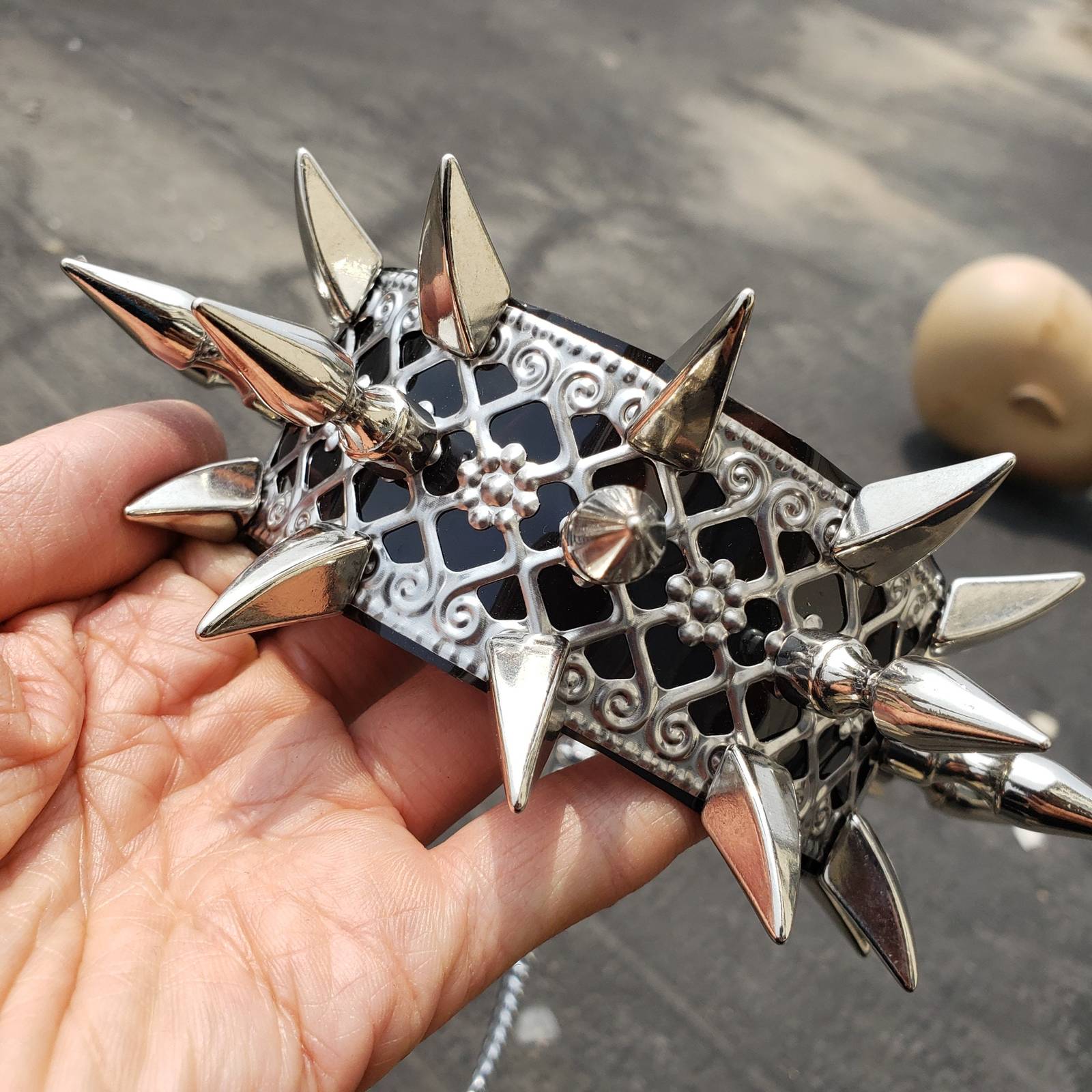 Metal Chocker,Vintage Filigree Gothic Choker,Spike Choker,Gothic PVC Collar