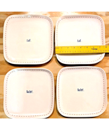 Rae Dunn Artisan Collection by Magenta Eat. Taste. Square Salad Plates S... - £11.13 GBP