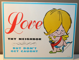 Custom Card Easel Canada Lithograph Joke Easel 1967 Love Neighbor Dont C... - $11.63