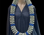 Graduation Money Celebration Lei $50 Bills Folded Royal Blue W/silver Beads - $117.81