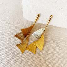 18k Gold Filled Sail Inspired Dangling Earrings For Wholesale And Jewelry Supply - £6.33 GBP