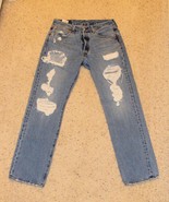 LEVI&#39;S DENIM 501 DISTRESSED SHREDDED FASHION JEANS 32 x 32 #1 - $61.53 CAD