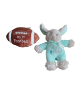 My 1st Easter Bunny Rattle Plush Green and Football 6&quot; - $8.56