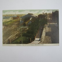 Antique Richmond Indiana Postcard Birdseye View Union Depot Train UNPOSTED - £7.98 GBP