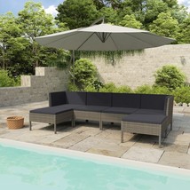 vidaXL Grey Square Garden Lounge Set Weather Resistant Rattan Outdoor Seating - $13,542.41 MXN
