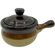 Vintage French Onion Soup Crock Stoneware Bowl With Lid and Handle - 3 Color - £6.34 GBP