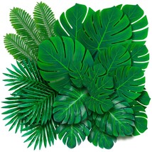 Artificial Palm Leaves 60-108 Pack - 6 Kinds Large Small Green Fake Palm Leaf Wi - £22.13 GBP