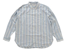 Urban Outfitters Mens L Blue/White Corey Wide Stripe Oversized Dress Shirt - £18.60 GBP