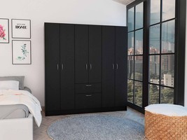 71" Black and White Single Drawer Combo Dresser - $19,024.23 MXN