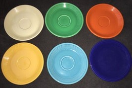 Vintage Fiesta 6 Original Colors Saucers Homer Laughlin HLCo USA RARE HTF - £23.77 GBP