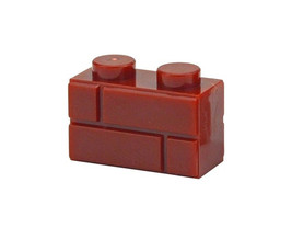 Red Brick 1X2 Construction Brick Piece Building Minifigures - $23.20 MXN
