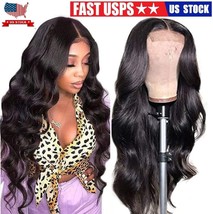 Pop Long Body Wave Wig Natural Middle Long Wavy Curly Black For Women Party Us - £22.04 GBP