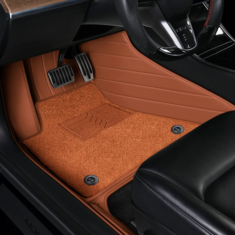 Custom luxury car floor mats for tesla model y 2022 2023 car mats full set interior thumb200