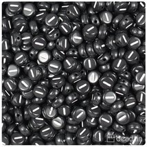 BeadTin Black Opaque 7mm Coin Plastic Alphabet Beads - White Letter I (1... - $2.09