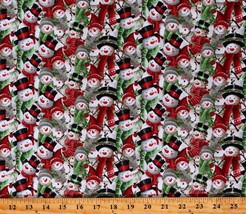 Cotton Snowmen Snowman Christmas Winter White Fabric Print by the Yard D405.71 - £10.12 GBP