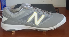 New Balance Gray/White Men&#39;s Size 16 D Baseball Metal Cleat L4040GW3 - $25.99