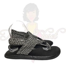 Sanuk Yoga Gray Thong Open Toe Flat Fabric Sandals Sz 8 - £19.88 GBP
