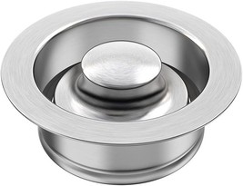 Stainless Steel Sink Flange and Stopper - Universal 3-1/2 Inch Drain Fit... - £33.72 GBP