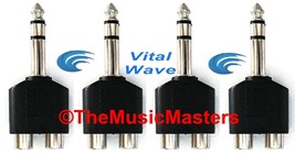 (4) 1/4 inch TRRS Male Plug to Dual RCA Jacks (F) Audio Cable Cord Adapt... - £9.64 GBP