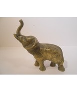 Vintage Solid Brass Elephant Figurine Trunk Up Tusks - $11.30