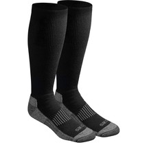 Dickies Men&#39;s Light Comfort Compression Over-The-Calf Socks, Black (2 Pairs), Sh - £18.08 GBP