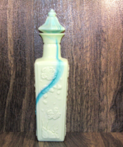 Vtg 1972 Jim Beam Liquor Decanter Jade Green Blue Teal Milk Slag Glass Stopper - £15.47 GBP