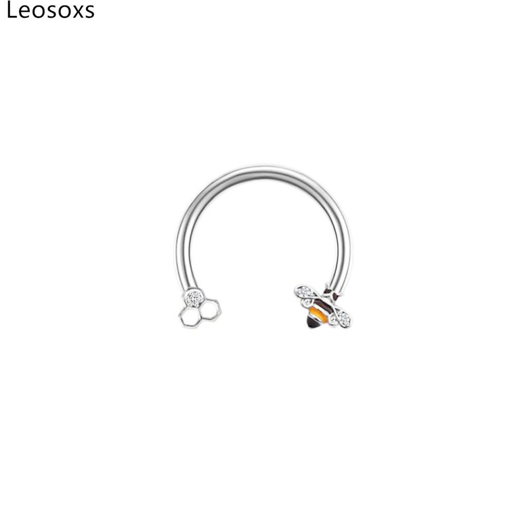 Primary image for Leosoxs 16G Lovely Bee Horseshoes Nose Ring Septum Piercing Nose Earring Jewelry