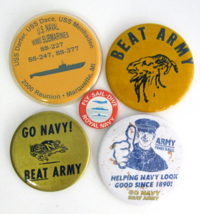 Lot 5 Lapel Pins US Naval WWII Submarines Reunion/Royal Navy/Go Navy/Beat Army - $18.28