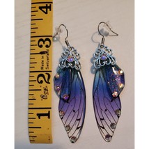 Multicolored Butterfly Dragonfly Wing Hook Earrings Acrylic Drop Earrings Crysta - £6.39 GBP