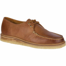 Men Sperry Top-Sider GOLD Captain&#39;s Crepe Leath Oxford, STS17791 Size 8.5 Tan - £125.26 GBP