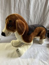Melissa &amp; Doug Sitting laying poseable Beagle Dog 19&quot; Plush Animal Reali... - £17.98 GBP