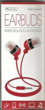 SENTRY Stereo Noise Isolation Earbuds, 3.5mm Plug, 4' Cord, Red - $7.91