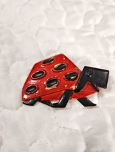 Vintage Estate Whimsical Ladybug Painted Turtle Brooch.  Rare!  Cute! Si... - $35.47 CAD