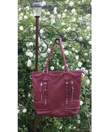 Rare Cole Haan Cabernet Red Genuine Leather Large Shoulder/Crossbody Bag - $70.00