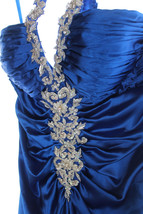 NWT Clarisse Gorgeous Royal Blue Embroidered Satin Formal Gown Prom Dres... - $193.05