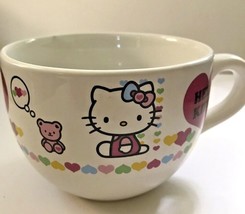 Hello Kitty Large Coffee Mug Cup Soup Bowl Handle Sanrio 2013 Hearts Teddy Vgpc - £13.25 GBP