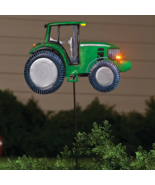 Vintage Solar TRACTOR Garden Stake Metal Outdoor Lighted Yard Lawn Art D... - £23.57 GBP