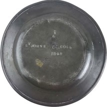 Antique St. John&#39;s College Cambridge English Pewter Plate Dated 1848 9-1/2&quot; - £164.31 GBP