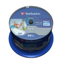 Verbatim 43812 BD-R SL 25GB Datalife 6x Inkjet Printable (Pack of 50)  - $104.00