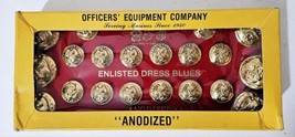 Officers Equipment Company Anodized Gold Plated Button Set Enlisted Dres... - $23.28