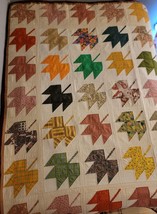 vintage quilt cotton Maple Leaf leaves 80&quot; x 91&quot; HOME MADE &amp; BEAUTIFUL!! - £217.62 GBP