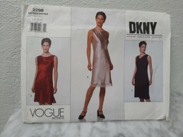 DKNY VTG 90&#39;s Vogue 2298 Misses Feminine Bias Cut A-line Dress Size 8-10... - $34.60